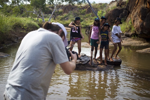 Filming the waterwise music video in Halls Creek