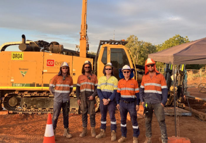 Water Corporation and CD Drilling on site in Fitzroy Crossing during construction of new wastewater main