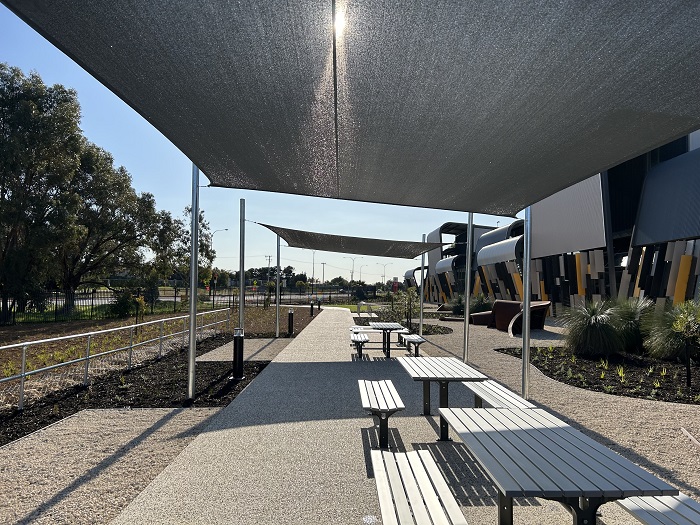 This TAFE walkway was reinstated after making way for the new wastewater pipe