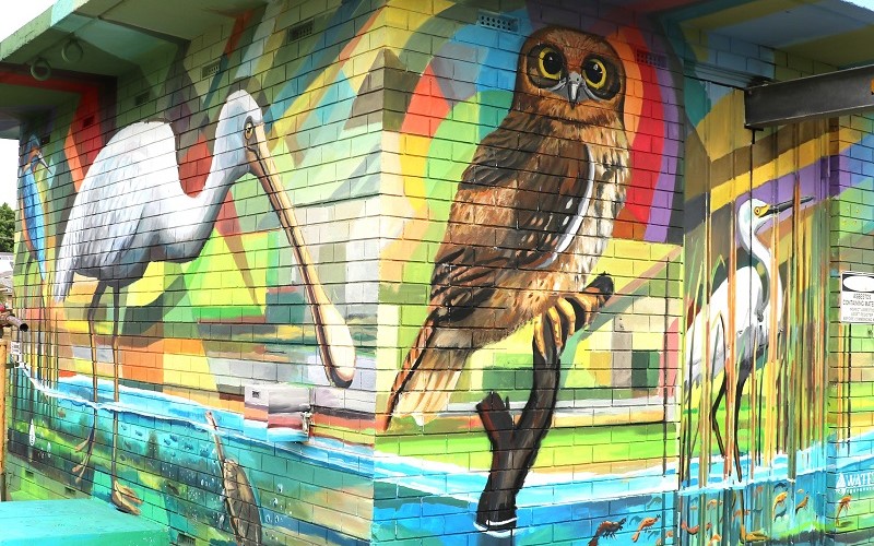 The boobook owl features on the Wymond park pump station
