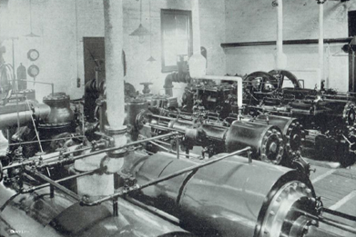 Inside the Loftus Street Pumping Station in 1916