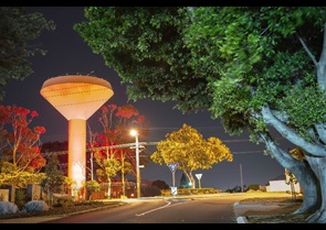 Doubleview tower at night