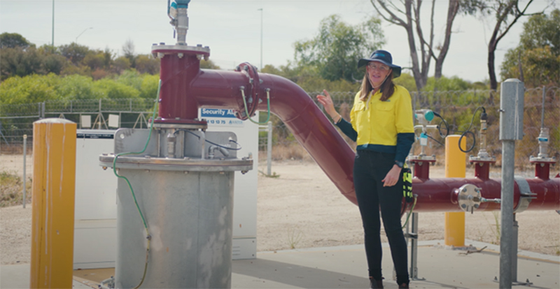 Water corp worker in the groundwater replenishment