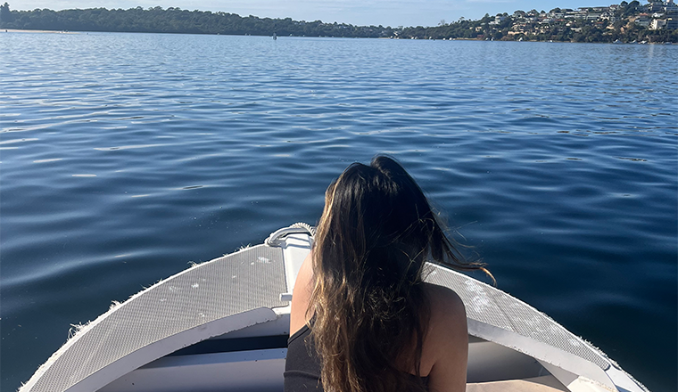 Chan enjoying the water