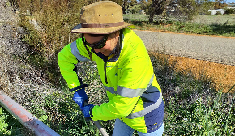 Chan working on-site