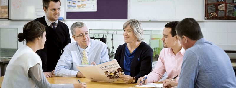 Teachers sitting at a table