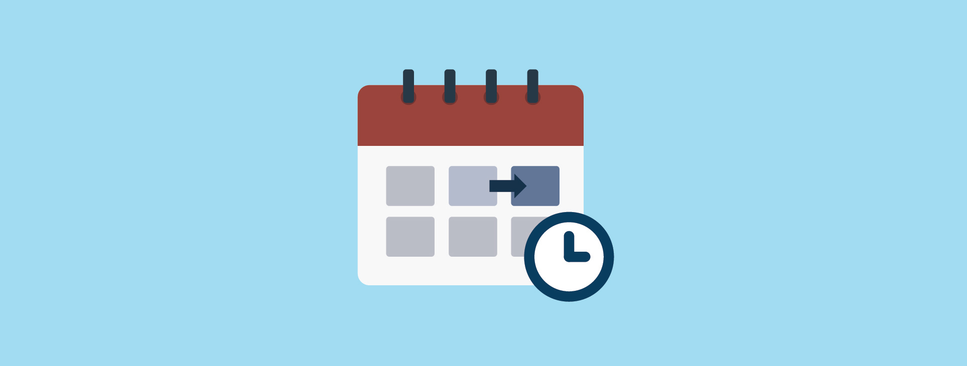 A calendar on a blue background