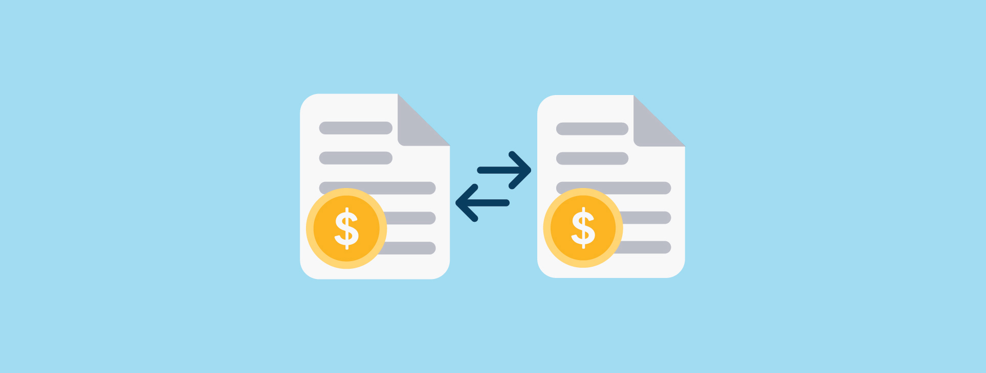 Two bills on a blue background