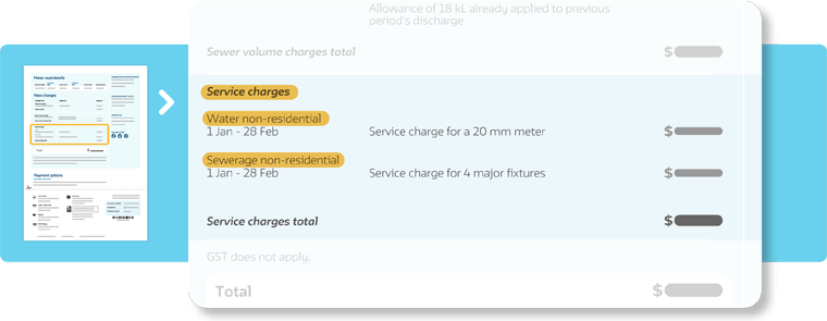 Bill image of business service charges