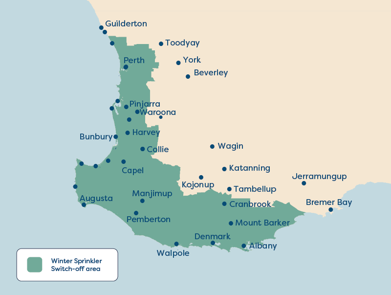Winter sprinkler switch off location map