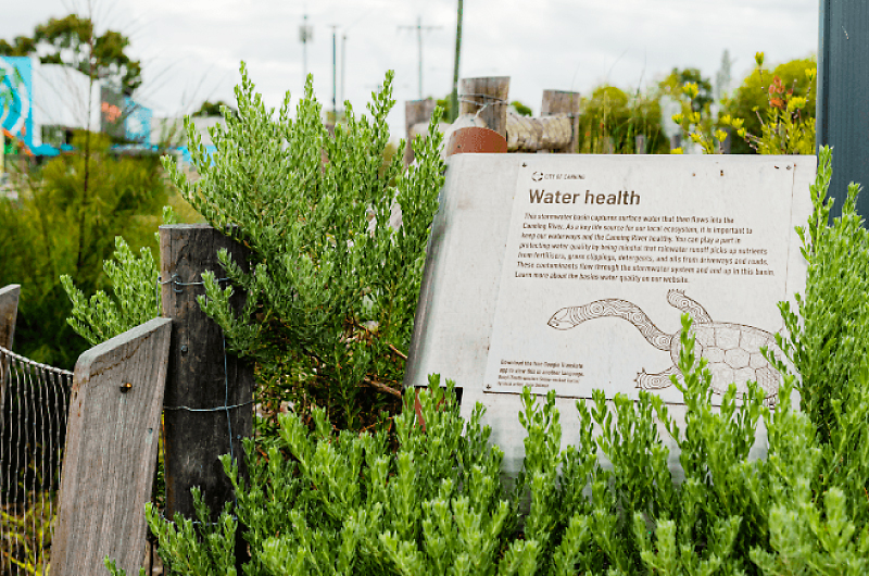 Visitors can learn more about urban stormwater basins. Image credit: Danika Zuks.