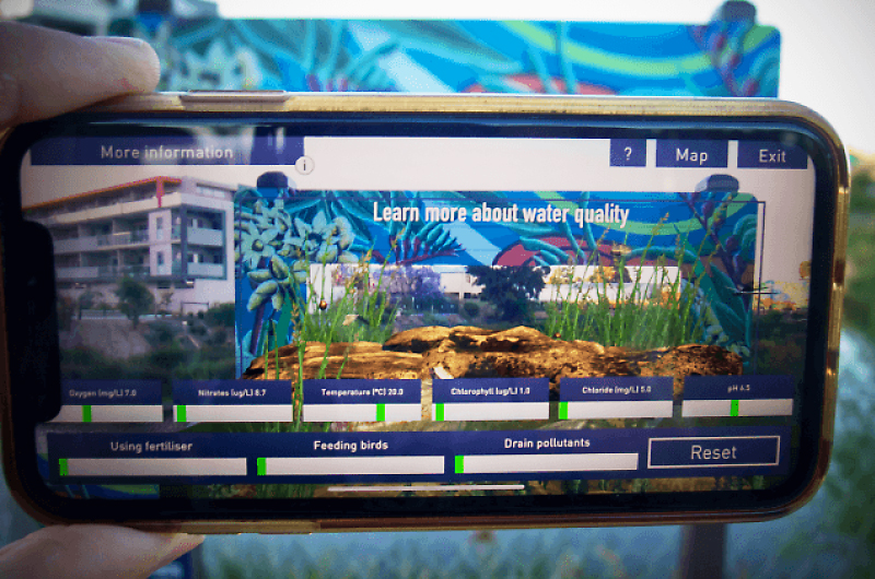 The interactive augmented reality app. Image credit: Courtney Babb, Curtin University - School of Design and the Built Environment.