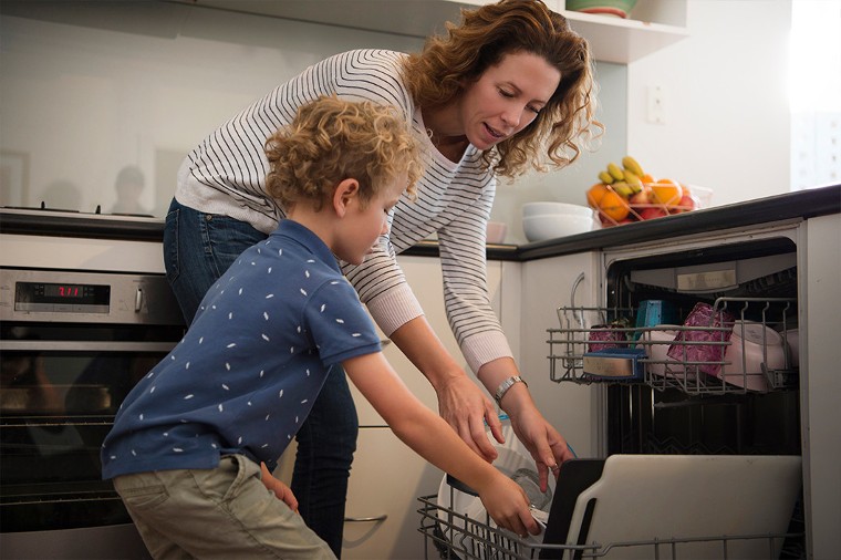 Using a dishwasher can be more efficient than washing by hand. 