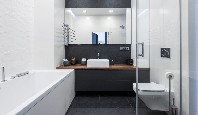 Modern bathroom with a toilet
