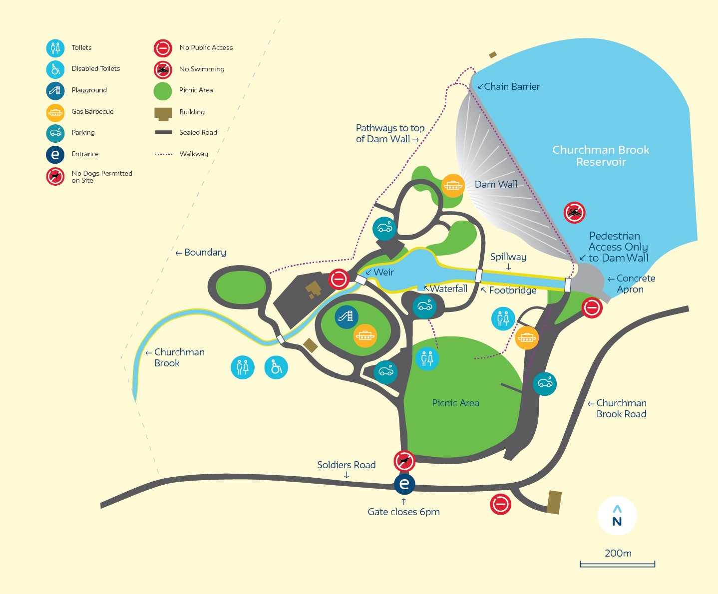 Map of Churchman Brook Dam