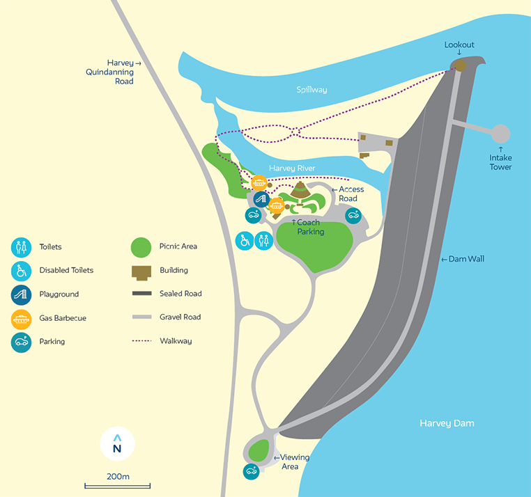 Map of Harvey Dam