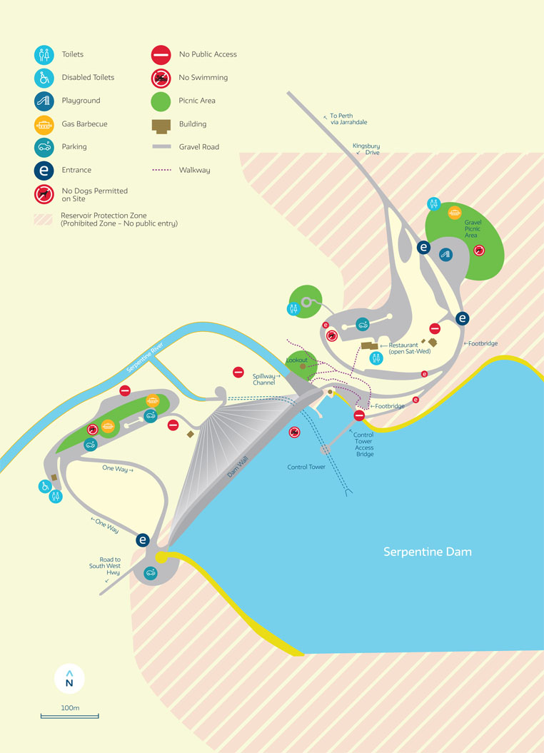 Map of Serpentine Dam