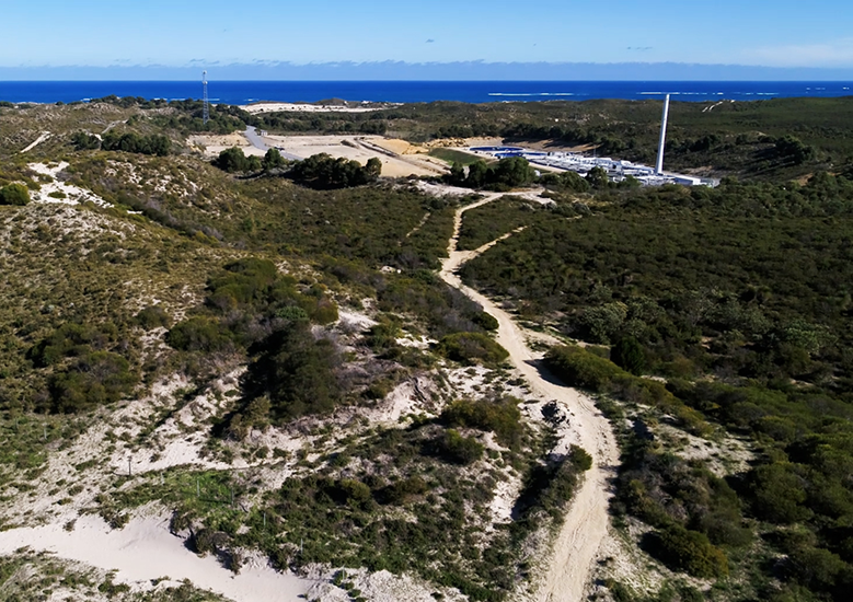 Alkimos sand dunes and current  Water Corporation facility
