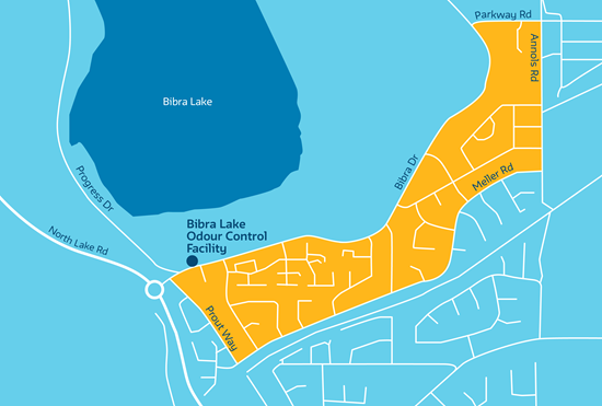Map of works - Bibra Lake odour control 