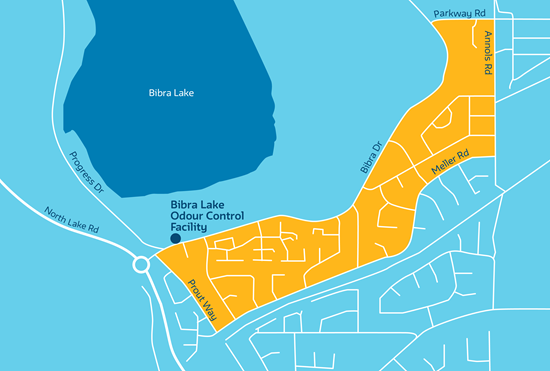 Map of works - Bibra Lake odour control