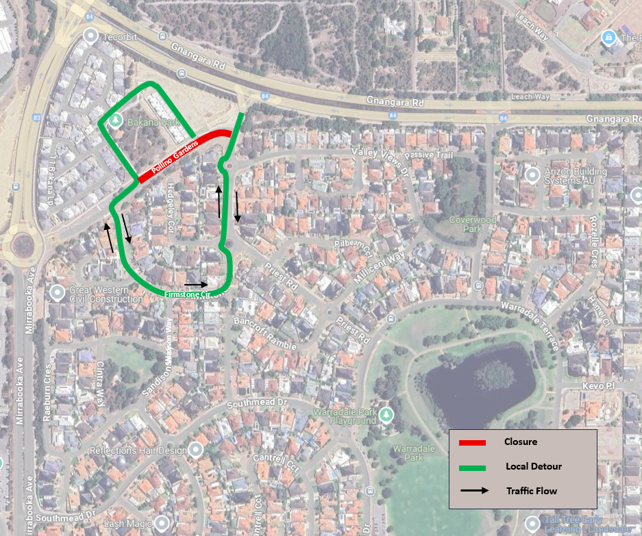 Pollino Gardens Map, detour