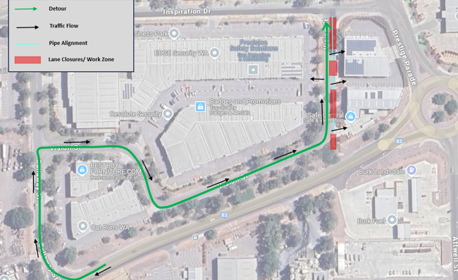 Vision street detour map