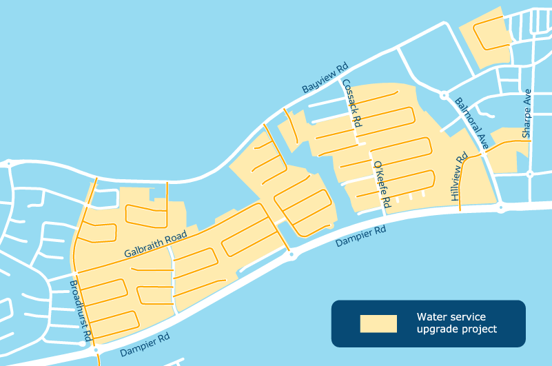 Map of Pegs Creek upgrades in Karratha