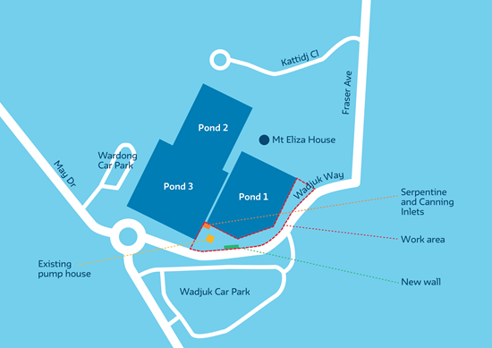 Map - Mt Eliza Reservoir inlet upgrade 
