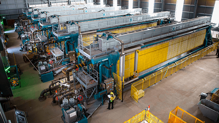 Filter presses at Alcoa’s Pinjarra refinery filtration facility.