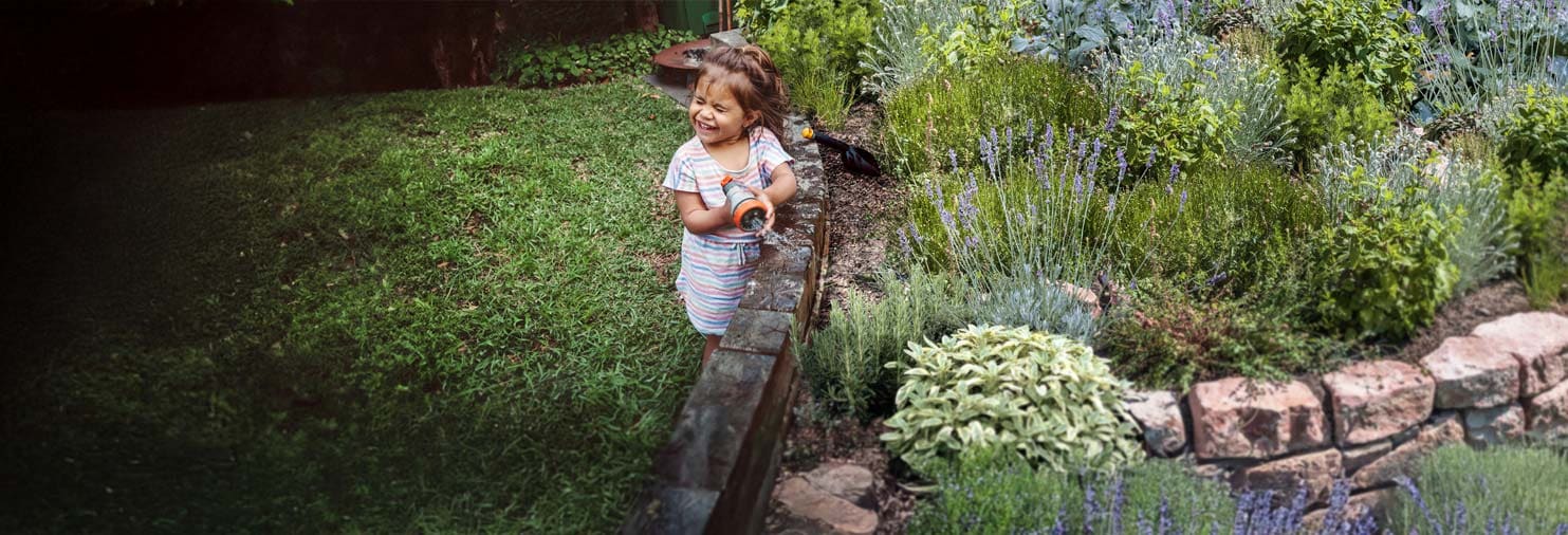 Little girl in garden 