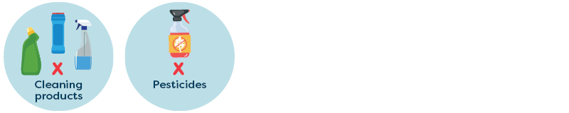 No cleaning products and pesticides icon