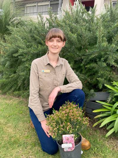 Rachel Allan -Community Engagement Officer with Leschenault Catchment Council woman in garden