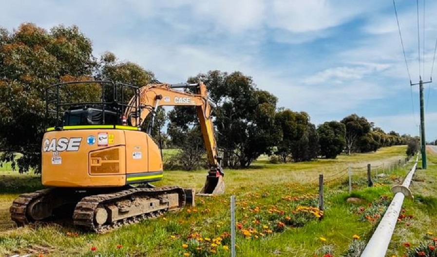 Digger in field