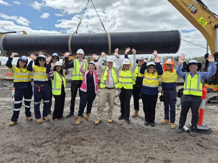 First extra large pipe gets laid with celebrations all round