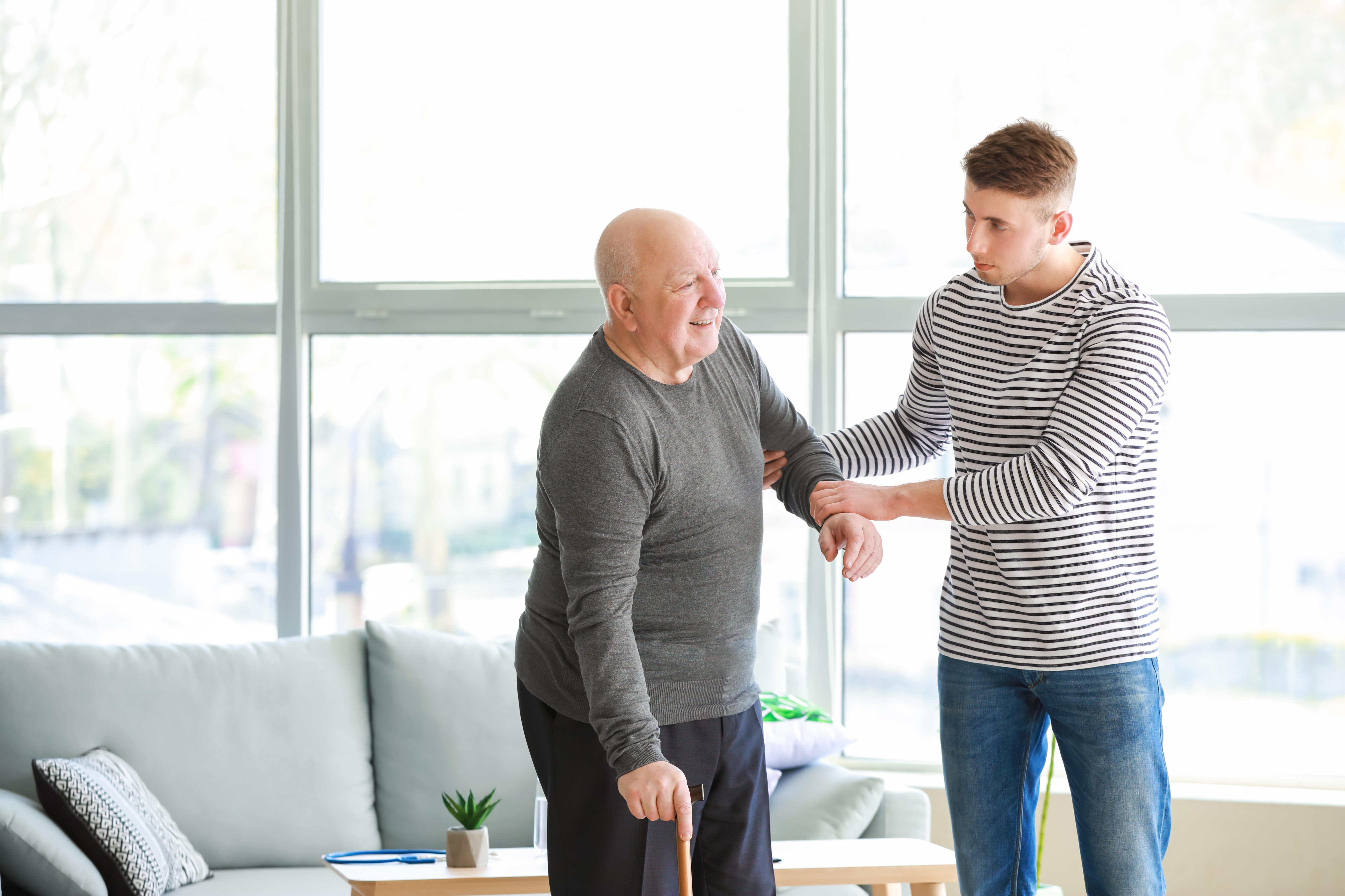 male carer and patient