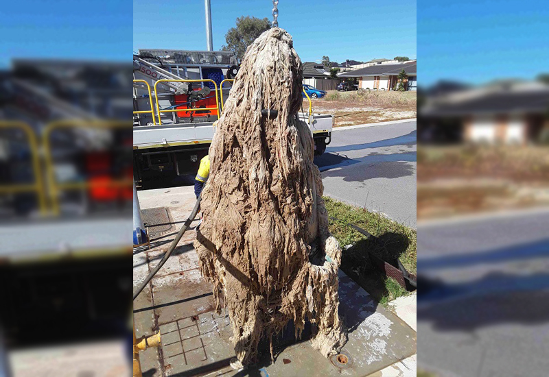 Wastewater blockage caused by non-flushable items such as wet wipes, clothing and sanitary products