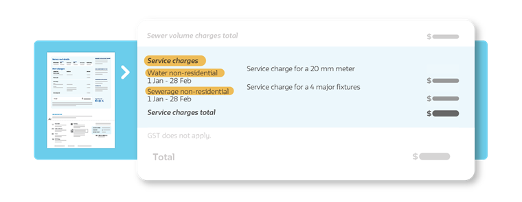 Bill image of business service charges