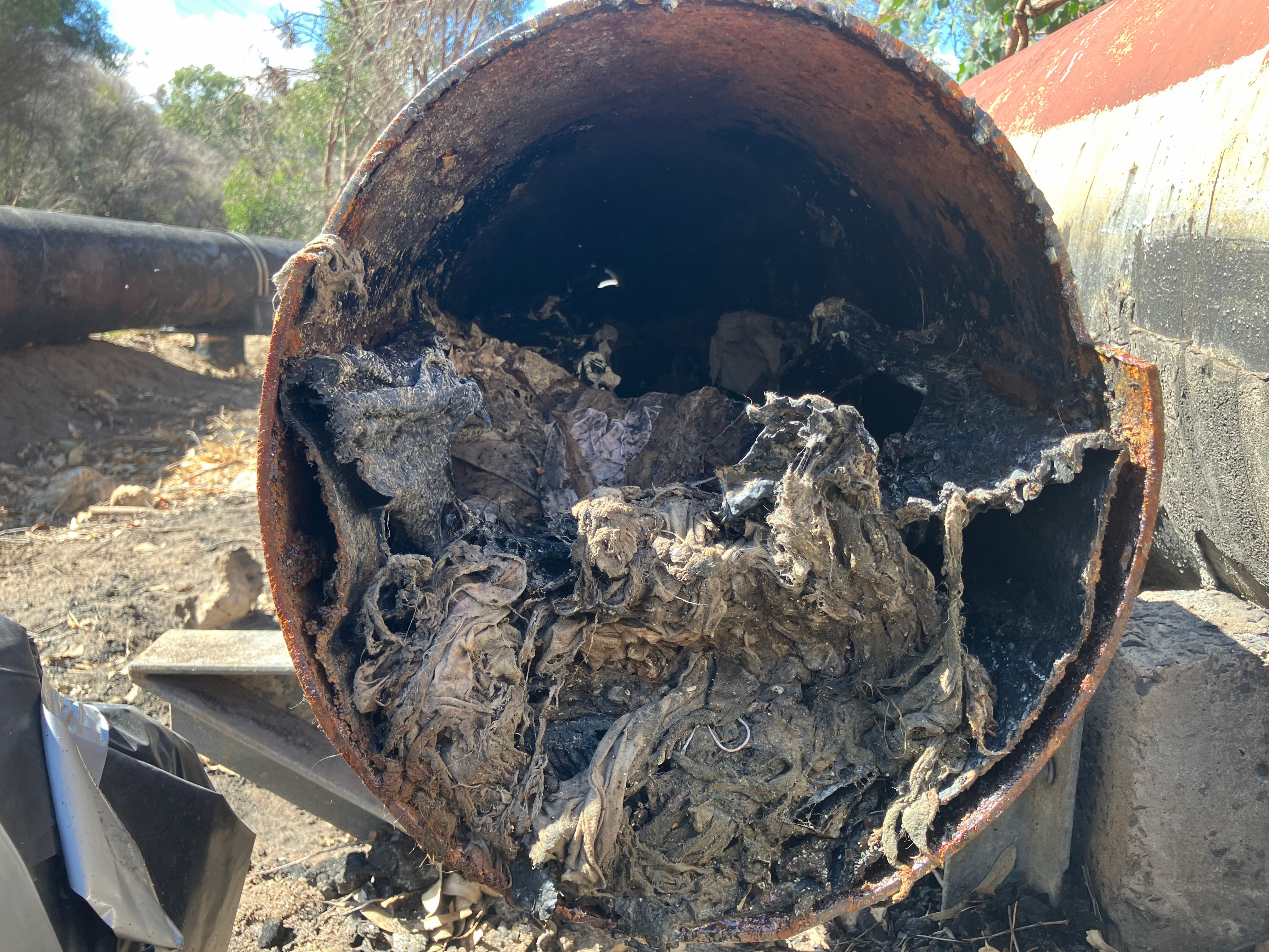 Rag build up in sewer main