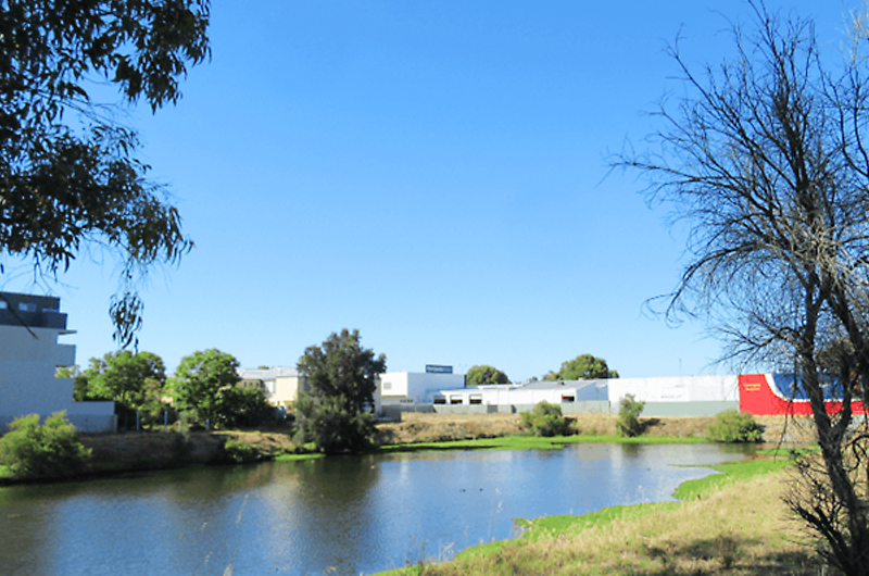 Wharf St Basin Next Generation Community Park stormwater basin before its transformation.