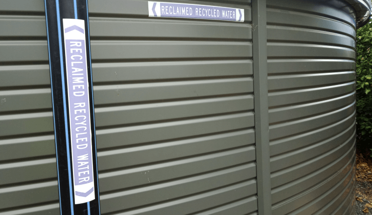 Water recycling storage tank