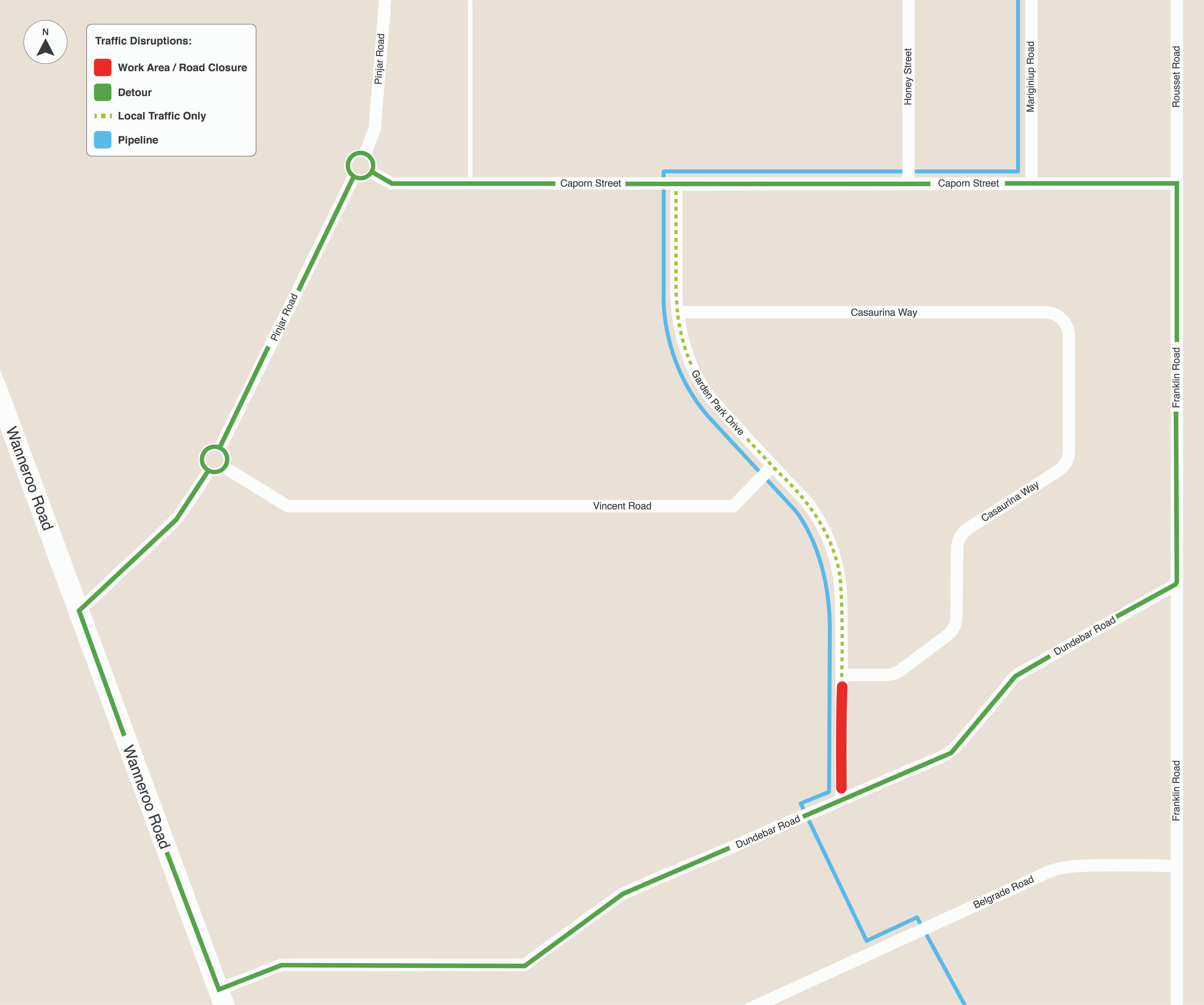 Garden Park Drive works detour map 4