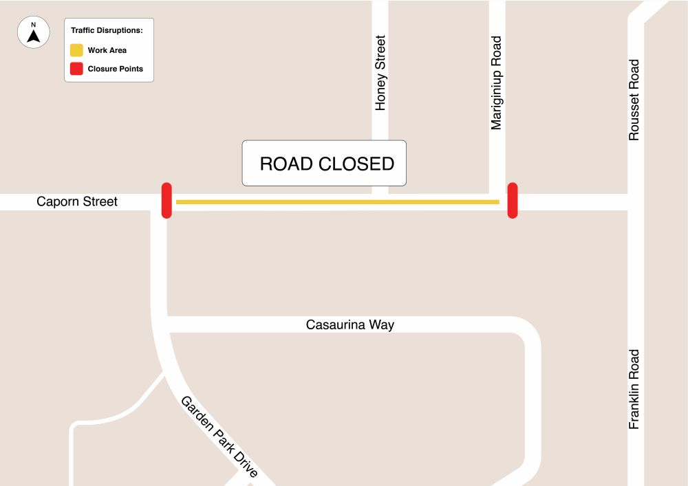 detour map, work area
