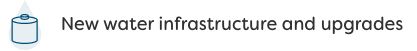 New water infrastructure and upgrades