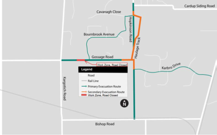 Evacuation route, map