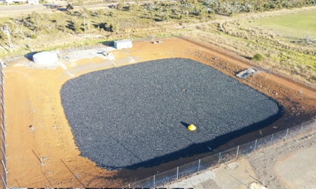 aerial view of modules on water