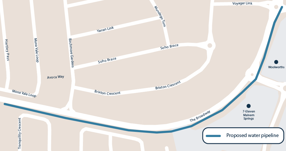 Map of work area in the City of Swan