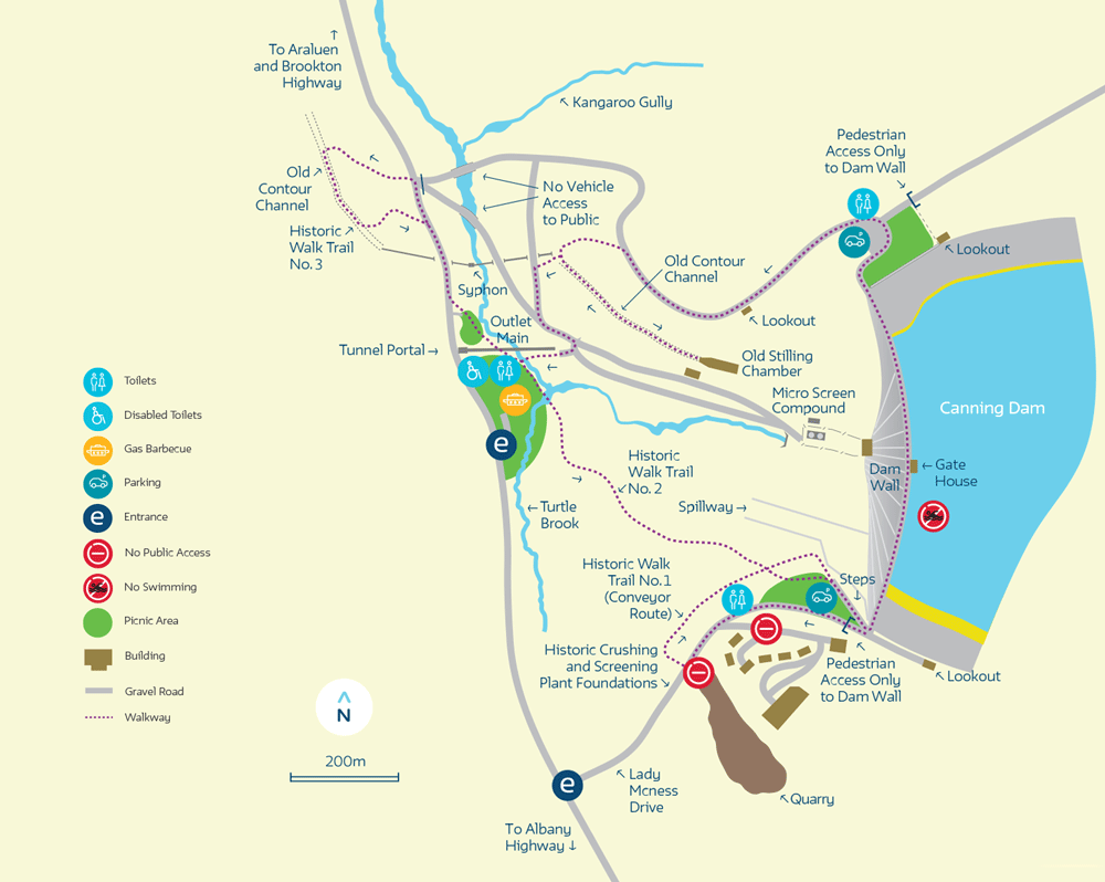A map of Canning Dam