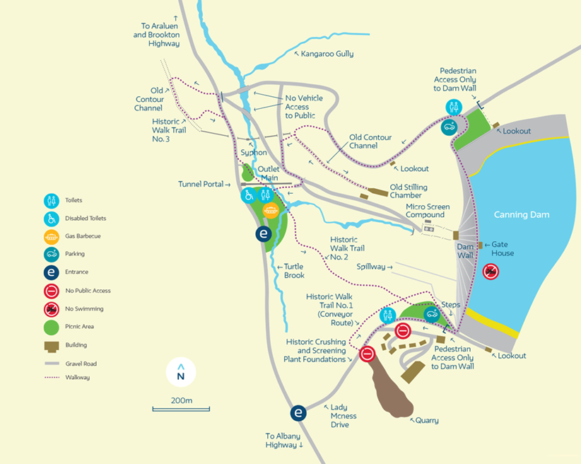 A map of Canning Dam