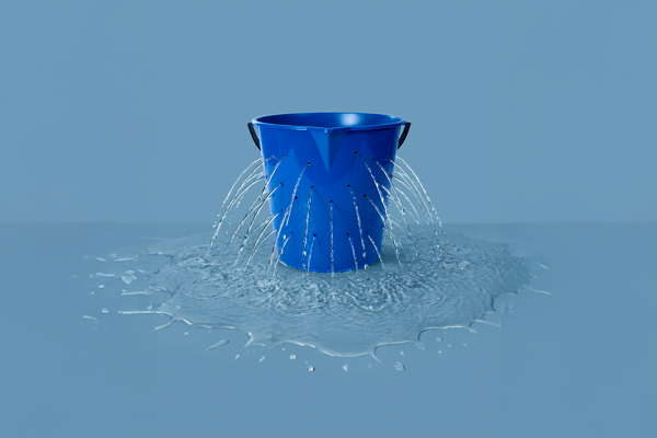 Leaking bucket with holes