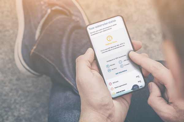 Waterwise status on mobile phone